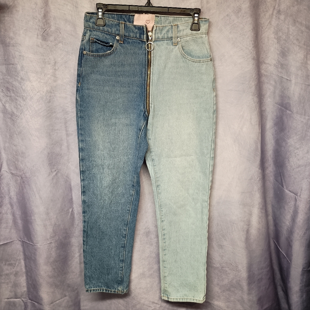 Revice Ying Yang Tokyo Wash Two Tone Denim‎ Crop Jeans
